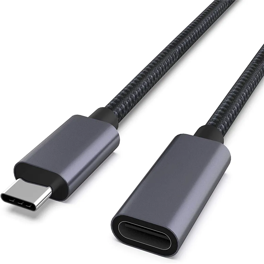 5A Fast Charging USB 3.1 Braided Male to Female USB-C Extension Type C to Type C Cable