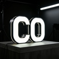 Enseigne lumineuse 3D avec lettres alphabétiques, enseigne électronique personnalisée, logo en acrylique, signalétique extérieure, enseigne à éclairage LED