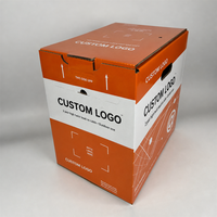 Boîte d'emballage en carton ondulé avec logo personnalisé et poignée découpée, carton d'expédition imprimé pour le rangement des fils et câbles