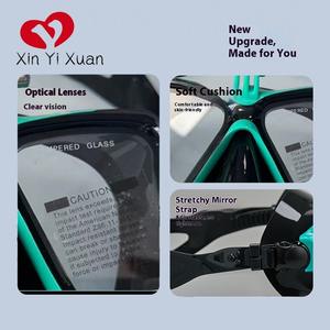 หน้ากากดำน้ำตื้นเลนส์คู่ป้องกันการเกิดฝ้ากันน้ำออกแบบโลโก้ได้ตามต้องการสำหรับผู้ใหญ่และเยาวชน - Product Image 2