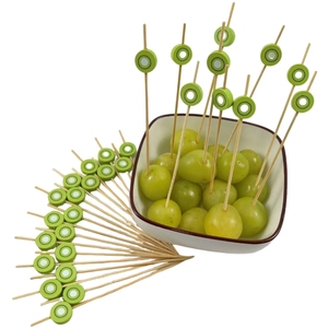 <span class=keywords><strong>Kiwi</strong></span> Vert Design Bambou Apéritif Brochette Bâton De Fruits <span class=keywords><strong>Sandwich</strong></span> Dessert Pick 100pcs Pack - Product Image 4