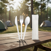 Fourchette, cuillère et couteau jetables biodégradables Greenday, robustes, 6,5 pouces, en CPLA, couverts en PLA pour le camping, les pique-niques, les restaurants, les hôtels
