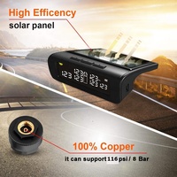Système de contrôle tpms sans fil de pression des pneus, livraison gratuite, à énergie solaire, avec 6 capteurs extérieurs pour 6 à 7 roues, pour camions, remorque, caravane, camping-car
