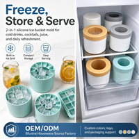 YMS Mini Moule à glaçons en silicone écologique réutilisable, créatif, flexible et portable, seau à glace cylindrique à congélation rapide