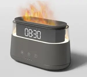 Neuestes neues Design Eleganter Wecker Aroma öl Elektrischer Luftbe feuchter Innovativer Simulation Flammen diffusor mit Timer-Funktion