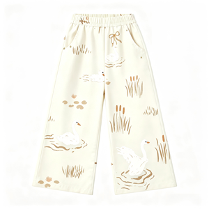 Pantalon décontracté pour filles, personnalisé, en bambou respirant, avec cordon de serrage à la taille, imprimé à carreaux roses, pantalon de détente - Product Image 6