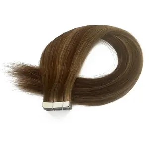 YADING wholesale D2-6 14-30inch Cuticle Aligned Natural 100% Raw Human Remy Virgin Tape In Weft Hair Extensions
