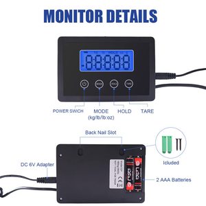 Balance électronique numérique de sol en acier inoxydable de 180 kg pour la vente en gros, avec grand écran LCD - Product Image 4