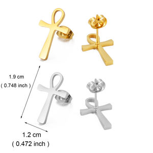 ต่างหูแบบติดหูทรงอังค์ สไตล์อียิปต์โบราณ ดีไซน์ทันสมัย ขนาด 1.9 ซม. สำหรับผู้หญิงและเด็กผู้หญิง แรงบันดาลใจจากกุญแจแม่น้ำไนล์ # 273921 - Product Image 3