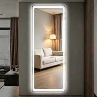 Cermin Dinding Pintar LED Bersertifikasi CE dengan Kontrol Sentuh dan Lampu LED, untuk Kamar Tidur Hotel OEM/ODM