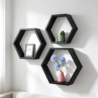 Étagères hexagonales en bois à haute résistance, personnalisables, étagère murale moderne en bois pour la maison
