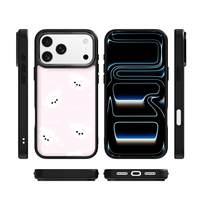Coque de téléphone AG Feeling Black Edge avec dorure et motif chien mignon pour iPhone 17, 17 Pro Max, 16 Pro, 15, 15 Pro Max – Coque magnétique