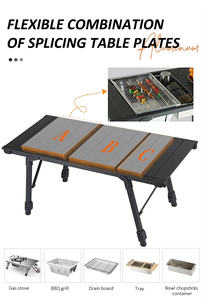 High Quality Custom Detachable Adjustable Aluminum Portable BBQ Dining <strong>Table</strong> <strong>Kitchen</strong> Garden <strong>Camping</strong> Outdoor Park Folding Modern - Product Image 4