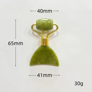 small size 2 in 1 xiuyan <b>jade</b> gua sha and <b>roller</b> for face - Product Image 2