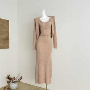 Ensemble robe et veste courte en tricot multi-portée FuunJ Mermaid <span class=keywords><strong>Oliver</strong></span>, style décontracté, à porter sur les chevilles - Product Image 2