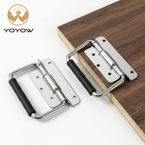 Manija plegable de acero inoxidable 304 con agarre de goma y tirador empotrado para estuche de vuelo, caja de herramientas, herrajes para gabinetes eléctricos - Product Image 1