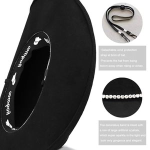 หมวกคาวบอยสไตล์ตะวันตกทำจากขนแกะออสเตรเลียแท้ 100% - หมวกทรงเฟโดราปีกกว้างสำหรับคาวเกิร์ล, สายคาดศีรษะแบบเป<span class=keywords><strong>ล</strong></span>ี่ยนได้ 2 แบบ, สไตล์เอาท์แบ็คแรนเชอร์ - Product Image 5