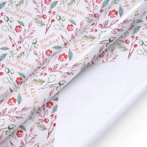 Papel de Regalo con Diseño Floral de Bayas de Temporada, Rollo de Papel de Arte con Revestimiento de PE de una Cara, Ecológico y Reciclable - Product Image 4