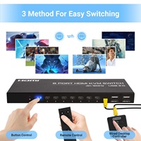 SYONG 8 Port KVM Switch HDMI 4K 30Hz, rak SYONG Video HDMI KVM Switcher Console 8 in 1 out + 8-Pack kabel