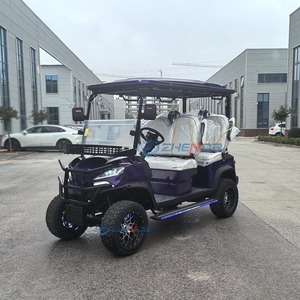 Voitures de golf électriques 4 places à prix abordables, buggy à vendre à bas prix, voiturette de golf à grandes roues violettes éclairées, chariot de golf au lithium - Product Image 2