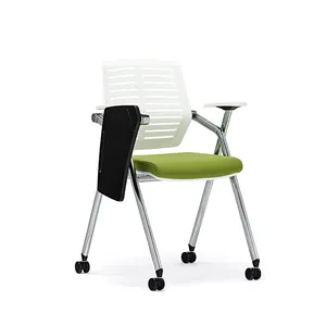 Cadeira de escritório com mesa de escrita, cadeira escolar com rodas de treinamento para estudantes da universidade