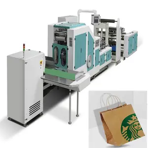 Lowest price roll feeding produce fully automatic making handle paper bag machine