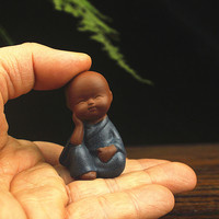 Dekorasi hewan peliharaan teh dapat naik Mini "empat Nos" Little Monk Zen Tea Set aksesoris Pot bunga dekorasi tanah liat ungu teh hewan peliharaan