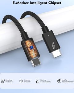 Mới nóng bán <span class=keywords><strong>USB</strong></span> 4.0 đầy đủ chức năng Cáp dữ liệu 8k60hz PD 240W sạc nhanh cáp cho máy tính xách tay điện thoại thông minh PC - Product Image 4