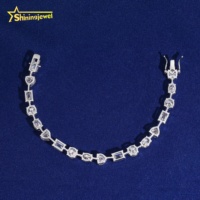 Nouveau design populaire, bracelet tennis en argent sterling 925 avec moissanite de 6,5 mm, forme fantaisie, certificat GRA