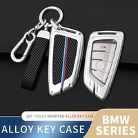 Étui à clés de luxe en cuir et alliage de carbone et de zinc pour BMW Série 3/5/7, accessoires de clés de voiture haut de gamme