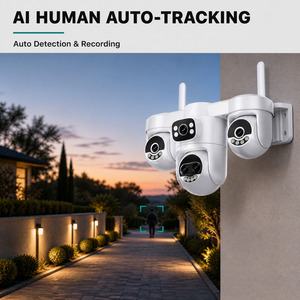 Outdoor Kabellose PTZ-<span class=keywords><strong>Kamera</strong></span> mit 4 Linsen, Dual-Fokal-Design, 1080P Farbnachtsicht mit 16 Zweifarbigen LEDs für Hof und Einfahrt - Product Image 4