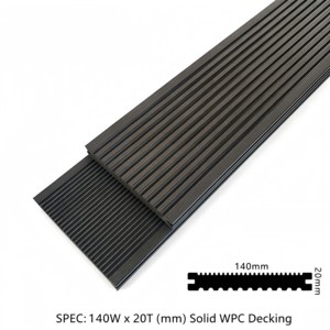 Terrasse en WPC contemporaine et solide avec surface à grain de bois, résistante aux UV, pour l'extérieur - Product Image 1