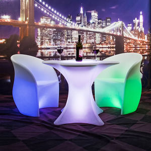 مصباح ليد يصل أثاث خارجي البلاستيك مضيئة شريط طاولات وكراسي مع رخيصة الثمن - Product Image 5