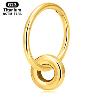 G23チタン16Gノーズリングシンプルスタイルサークルダングルクリッカーイヤリングヘリックスローブコンクダイアイピアスジュエリー - Product Image 1