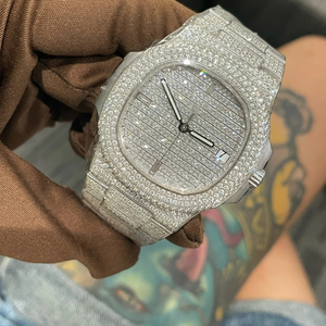 Reloj de Moissanita Brillante de Primera Calidad, Reloj de Diseño Clásico para Hombre - Product Image 1