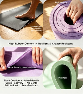 Tapis de yoga universels extra épais pour un confort accru, résistants aux taches, en NBR, lavables en machine, 23%-26% de caoutchouc - Product Image 4