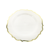 Assiettes de service décoratives en plastique vintage à fleurs de 7,5 pouces pour salade, dessert, fête, mariage et anniversaire avec logo personnalisé