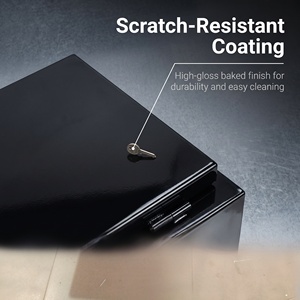 Glossy Black Anti-Rust Anti-Theft Industrial <b>Metal</b> Storage <b>Box</b>, Flip Lid with Support Rod, Sealed Dustproof Waterproof Steel Cas - Product Image 5