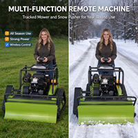 Tondeuse à fléaux industrielle tout-terrain télécommandée robuste pour la coupe de l'herbe sur les pentes montagneuses avec pelle à neige