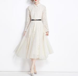 Droma Nouveau Design Mesh Patchwork Lace Fashion Women's Clothing Sexy Casual Dresses Elegant Dress for Mature Woman - Product Image 2
