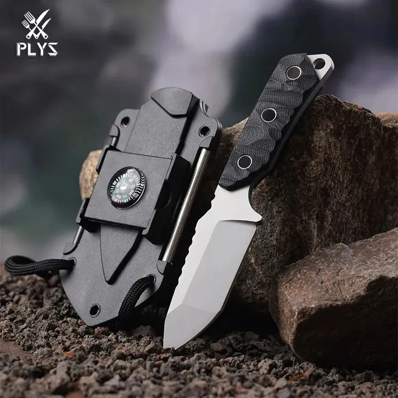 Cuchillo táctico de brújula multifuncional 3,03 pulgadas cuchillo de bolsillo para acampar cuchillo de caza