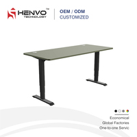 Bureau debout en acier Henvo avec panneau de commande à mémoire automatique, design ergonomique extensible, montage facile, style contemporain