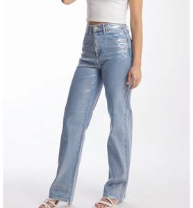 <span class=keywords><strong>Jean</strong></span> en denim délavé bleu clair pour <span class=keywords><strong>femme</strong></span>, coupe droite, effet vieilli, avec élasticité quadridirectionnelle, qualité supérieure, collection 2026, style Amérique/Mexique - Product Image 2