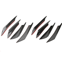 4 pièces Ailerons de spoiler avant universels en fibre de carbone EVO Spoiler Canards de pare-chocs avant universels en fibre de carbone pour voiture