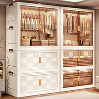 Armario de Almacenamiento Plegable de Plástico Multicapa para el Hogar, Organizador de Doble Puerta para Ropa, Bolsas, Juguetes de Niños, Snacks, Tamaño Grande