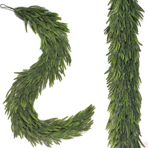 Guirlande <span class=keywords><strong>de</strong></span> <span class=keywords><strong>Noël</strong></span> artificielle en sapin noble <span class=keywords><strong>de</strong></span> 180 cm (6 pieds) à toucher réel, verdure <span class=keywords><strong>de</strong></span> pin, pour décoration <span class=keywords><strong>de</strong></span> cheminée et d'escalier, vente en gros - Product Image 4