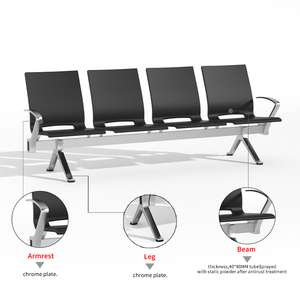 Banc d'attente public pour réception d'hôpital, chaise modulable 2-4 places pour aéroport et gare - Product Image 1