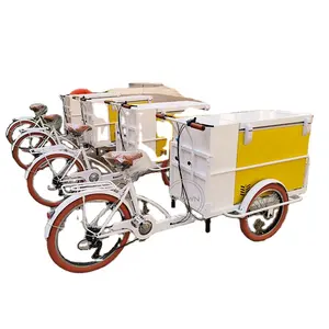 OEM لا الطاقة ثلاثة عجلة السوق البضائع الدراجة الجليد كريم مع كبير الثلاجة دراجة ثلاثية للكبار الغذاء شاحنة للبيع