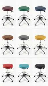 เก้าอี้ห้องปฏิบัติการ หนังสังเคราะห์ ฐานโลหะ พร้อมที่วางเท้า ปรับความสูงได้ ที่นั่งตามหลักสรีรศาสตร์ สำหรับใช้ในคลินิก - Product Image 4