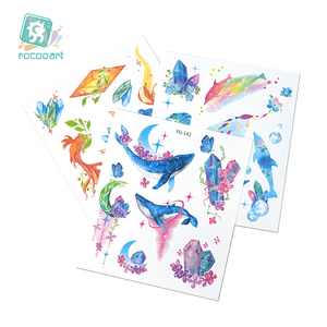 Tatouages temporaires imperméables pour enfants filles, motifs de chevaux, licornes, animaux, sirènes et océan pour fêtes d'anniversaire - Product Image 1